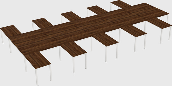 Shared l-shaped desk