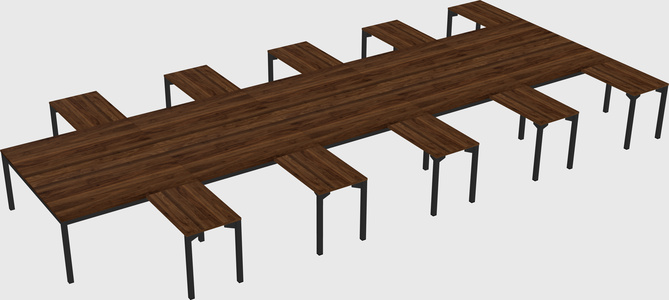 Shared l-shaped desk