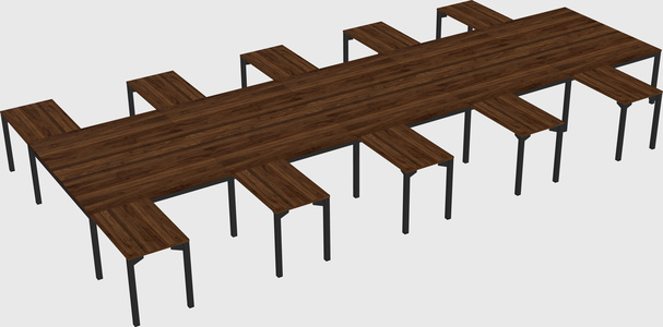 Shared l-shaped desk