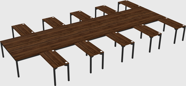 Shared l-shaped desk