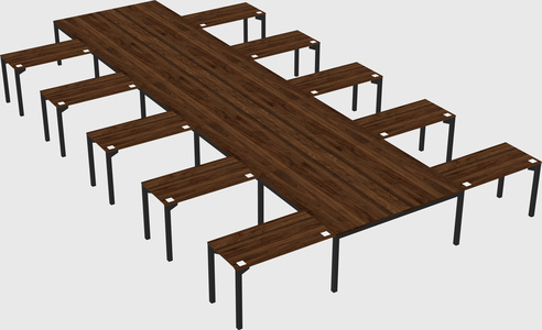 Shared l-shaped desk