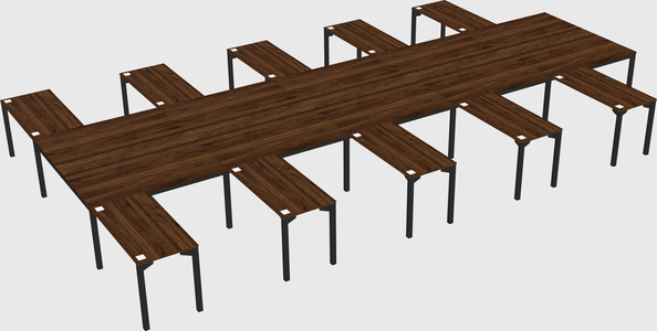 Shared l-shaped desk