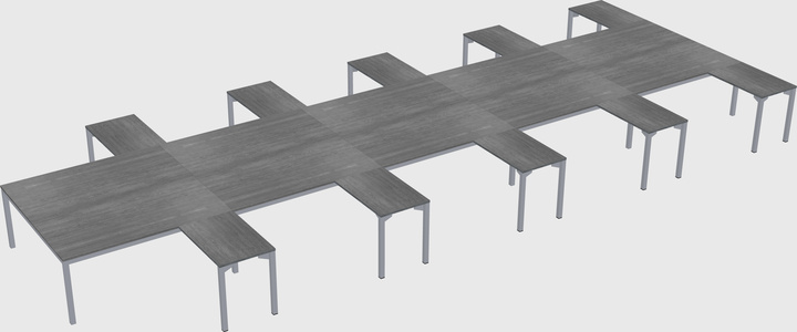 Shared l-shaped desk