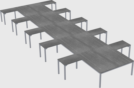 Shared l-shaped desk