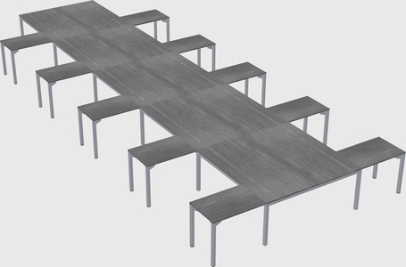 Shared l-shaped desk