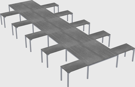 Shared l-shaped desk