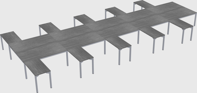 Shared l-shaped desk