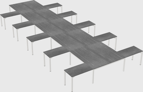 Shared l-shaped desk