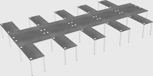 Shared l-shaped desk