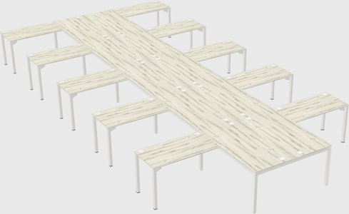Shared l-shaped desk