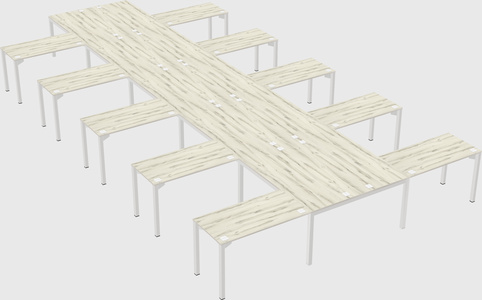Shared l-shaped desk