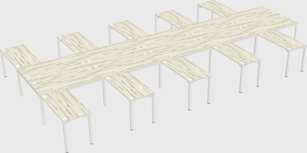 Shared l-shaped desk
