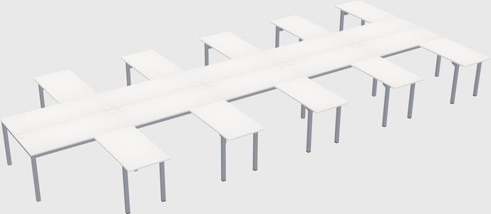 Shared l-shaped desk
