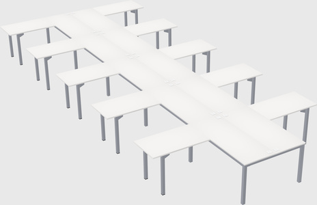 Shared l-shaped desk