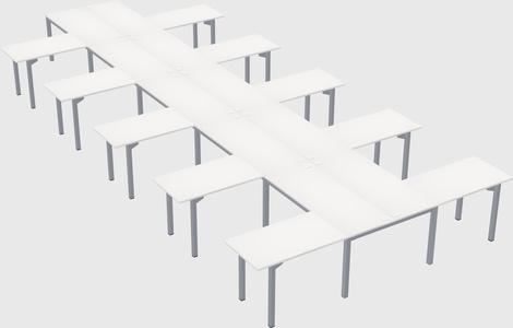 Shared l-shaped desk