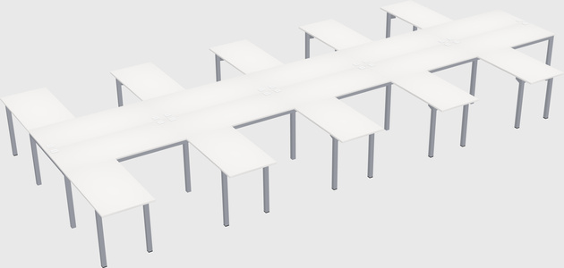 Shared l-shaped desk