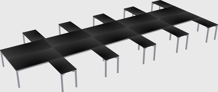 Shared l-shaped desk