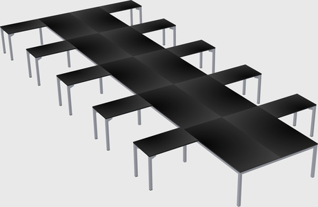 Shared l-shaped desk