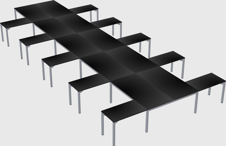 Shared l-shaped desk