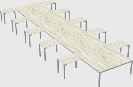 Shared l-shaped desk
