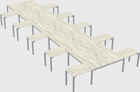 Shared l-shaped desk