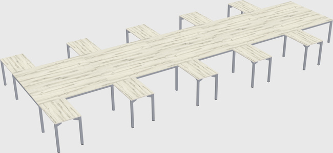 Shared l-shaped desk