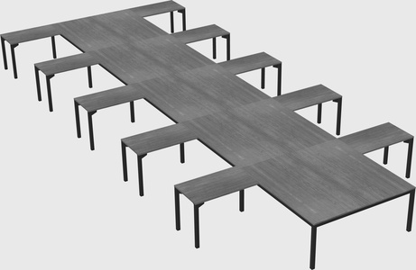 Shared l-shaped desk
