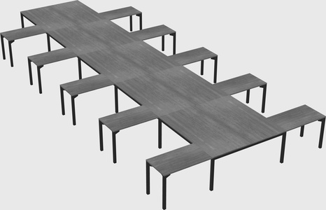Shared l-shaped desk