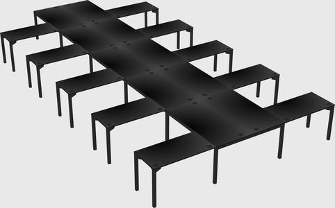 Shared l-shaped desk