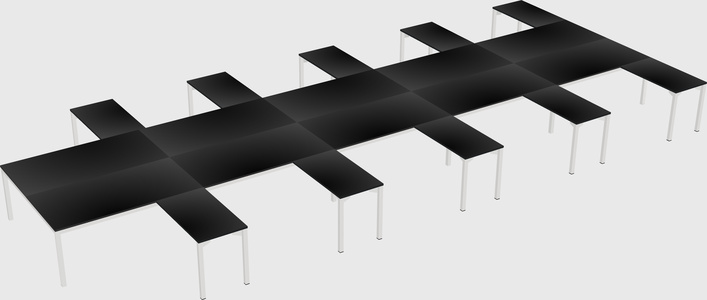 Shared l-shaped desk