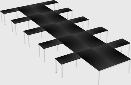 Shared l-shaped desk