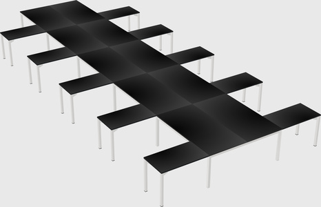 Shared l-shaped desk