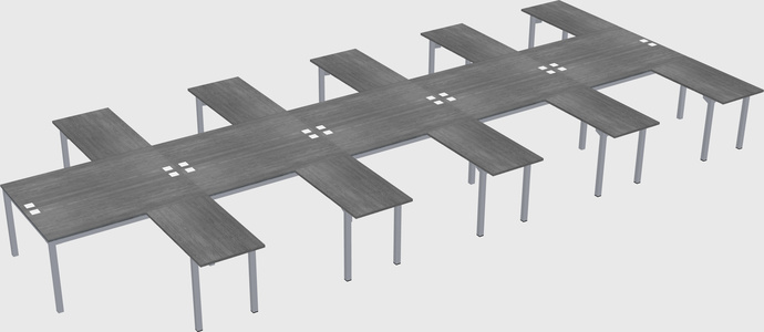 Shared l-shaped desk
