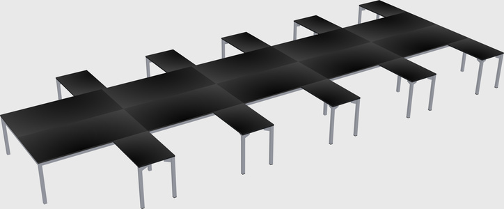 Shared l-shaped desk