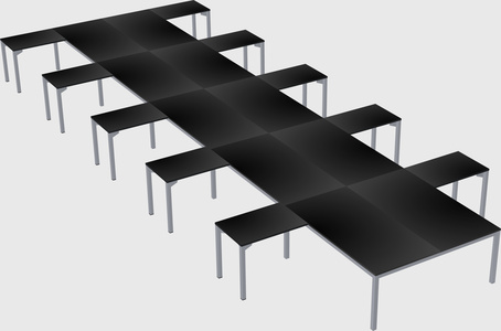 Shared l-shaped desk