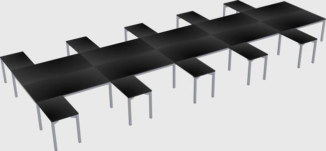Shared l-shaped desk