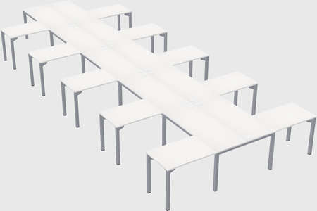 Shared l-shaped desk