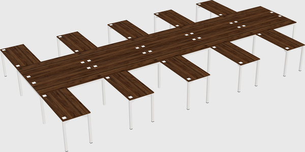 Shared l-shaped desk