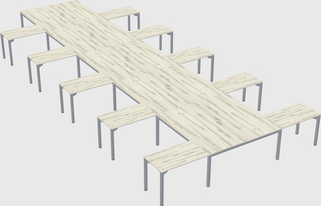 Shared l-shaped desk