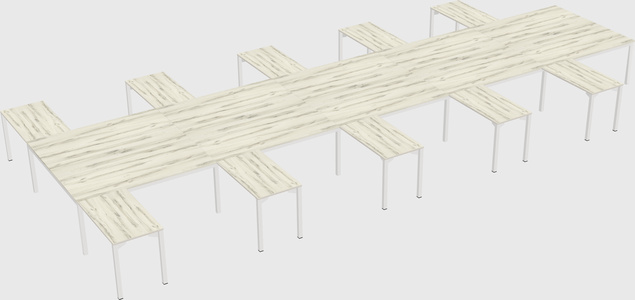 Shared l-shaped desk