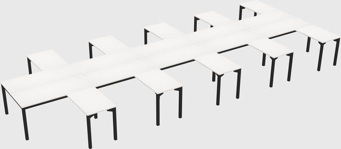 Shared l-shaped desk