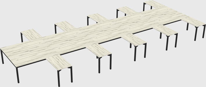 Shared l-shaped desk
