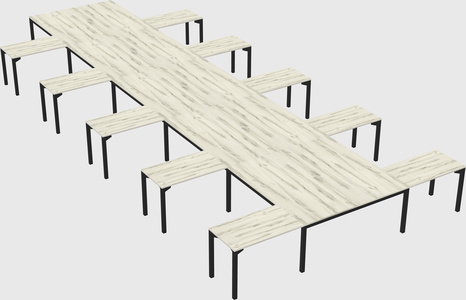 Shared l-shaped desk