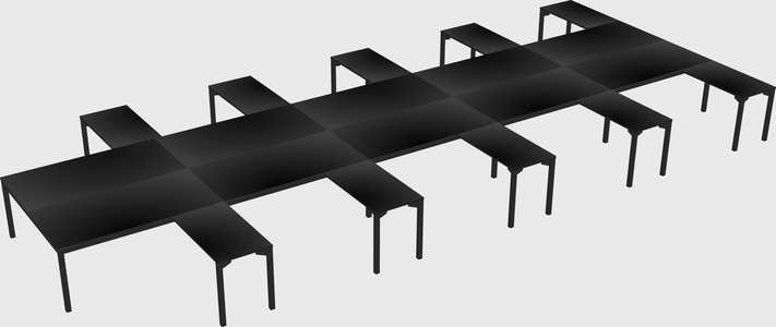 Shared l-shaped desk