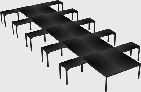 Shared l-shaped desk
