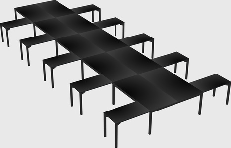 Shared l-shaped desk