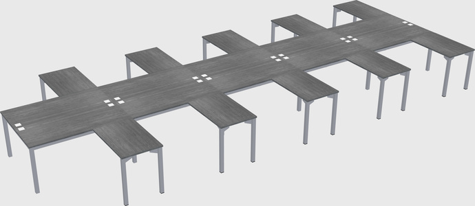 Shared l-shaped desk