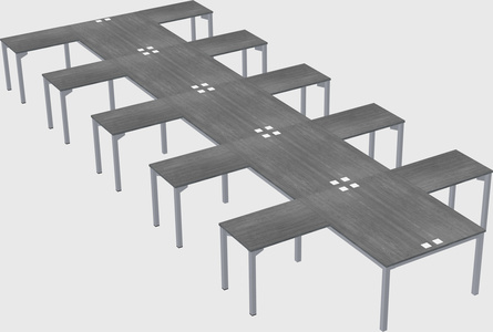 Shared l-shaped desk