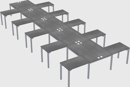 Shared l-shaped desk