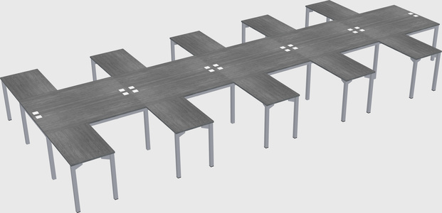 Shared l-shaped desk